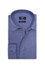 MICRO PATTERN OFFICE SHIRT-BLUE