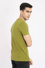 PREMIUM COTTON CREW NECK TEE-OLIVE