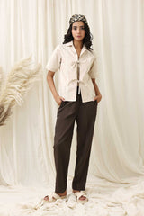 TWILL BOW TOP-BEIGE