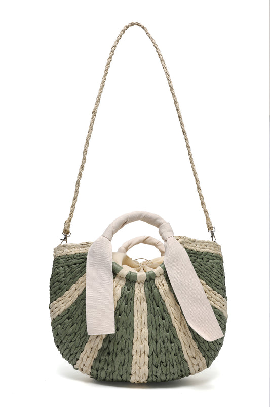 ORIANA HANDWOVEN KNOTTED CARRYALL-GREEN