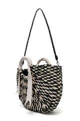 ORIANA HANDWOVEN KNOTTED CARRYALL-BLACK