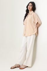 DROP SHOULDER BUTTON-DOWN SHIRT-GOLD