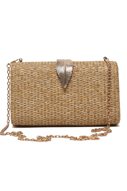 LEAF OVER ICON CLUTCH-GOLD