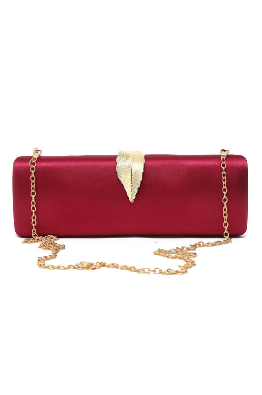 LEAFLINE CHARM CLUTCH-WINE