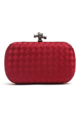 WOVEN LUXARY CLUTCH-WINE