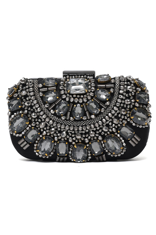 ROYAL CONSTELLATION JEWEL CLUTCH-BLACK