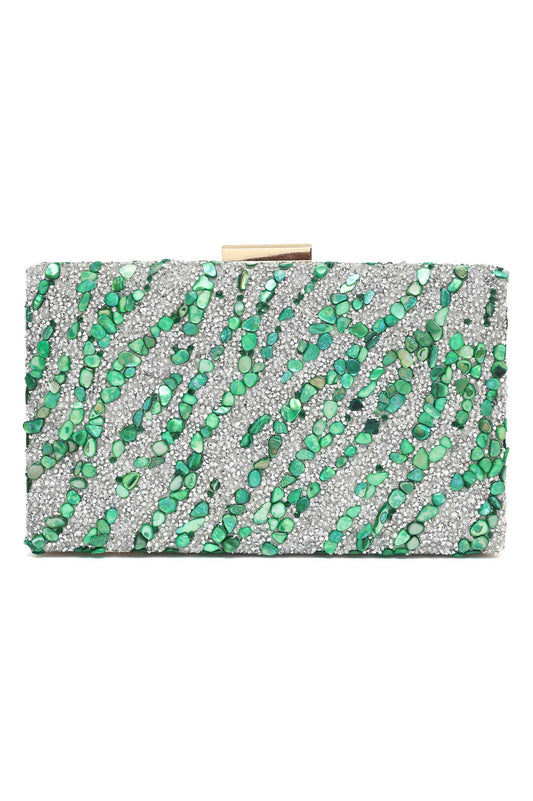 MOSIAC STATEMENT CLUTCH-GREEN