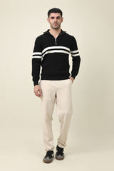 LEGACY RIBBED CREW SWEATER-BLACK
