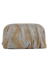 EMERALD LUXE GATHERED CLUTCHED-GOLD-SILVER