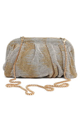 EMERALD LUXE GATHERED CLUTCHED-GOLD-SILVER