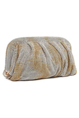EMERALD LUXE GATHERED CLUTCHED-GOLD-SILVER