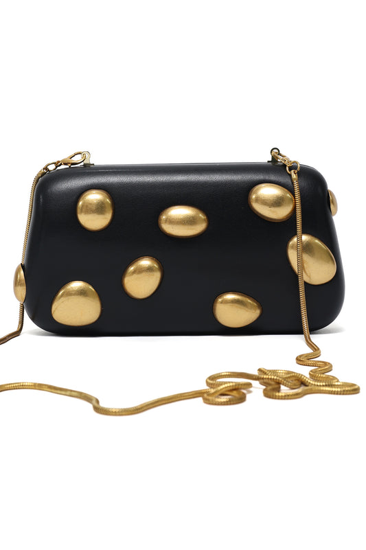 GOLDEN STUD CLUTCH-BLACK