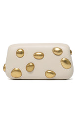 GOLDEN STUD CLUTCH-BEIGE