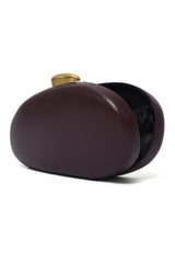 SCULPT OVAL CLUTCH-COFFEE
