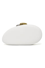 SCULPT OVAL CLUTCH-WHITE