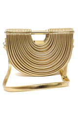 HALF-MOON DESIGNER HAND BAG-GOLD