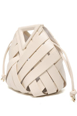 LATTICE MODERN HAND BAG-WHITE