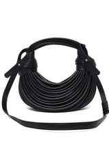 TEXTURED DESIGNER HANDBAG-BLACK