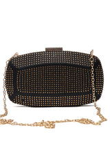 SLEEK LUXURIOUS CLUTCH-BLACK/GOLD