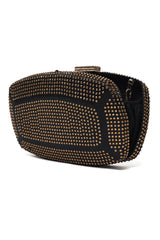 SLEEK LUXURIOUS CLUTCH-BLACK/GOLD