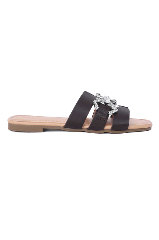 GLITZ GLAM SLIDES-BROWN