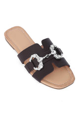 GLITZ GLAM SLIDES-BROWN