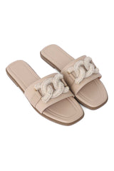 MARINA TWIST SLIDE-BEIGE