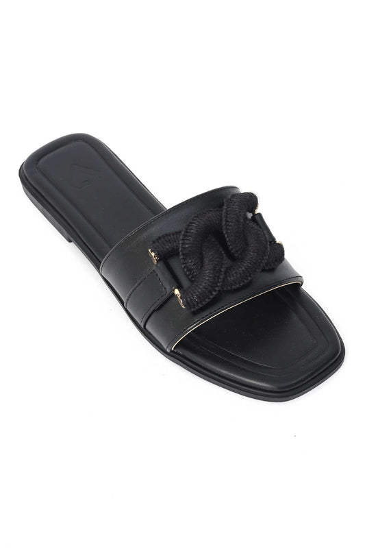MARINA TWIST SLIDE-BLACK