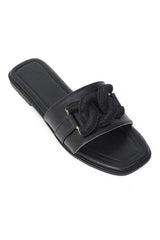 MARINA TWIST SLIDE-BLACK