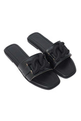 MARINA TWIST SLIDE-BLACK
