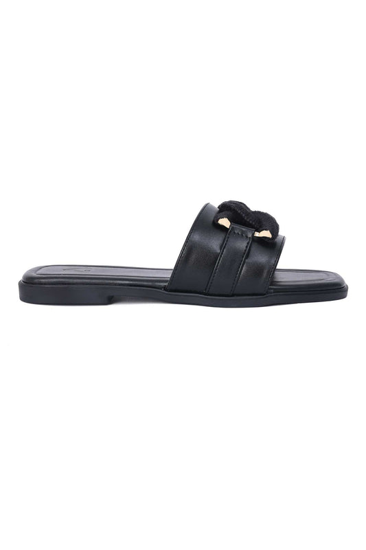 MARINA TWIST SLIDE-BLACK