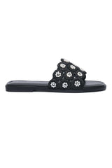 BLOSSOM PEARL SLIDE-BLACK