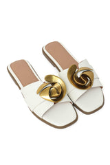 GOLD OPULENT SWIRL SLIDE-WHITE