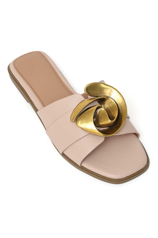 GOLD OPULENT SWIRL SLIDE-NUDE