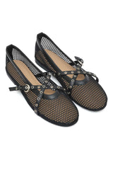 NET RUSH CROSSBODY FLATS-BLACK