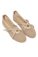 NET RUSH CROSSBODY FLATS-KHAKI