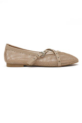 NET RUSH CROSSBODY FLATS-KHAKI