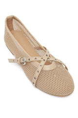 NET RUSH CROSSBODY FLATS-KHAKI
