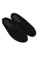 PLUSH TOUCH MULE-BLACK