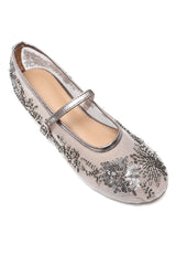 FLORAL MESH BALLERINAS-GUN