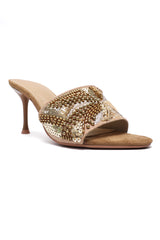 BLOOM STILETTO HEELS-KHAKI