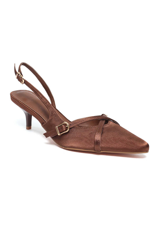 PATENT KITTEN HEELS-BROWN