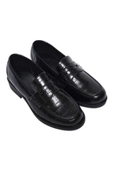 REGAL CROC MOC LOAFER-BLACK