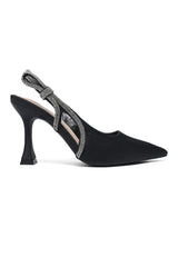 REGAL POINTED SLING HEEL-BLACK