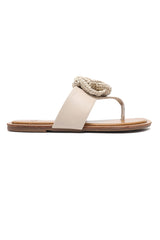 WOVEN ROSE SANDAL-BEIGE