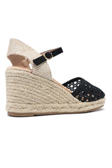 CUTWORK WEDGE HEEL-BLACK