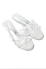 LOOP WEDGE SEMI HEEL-SILVER