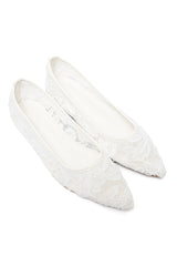 SHEER MESH POINTED FLAT-WHITE