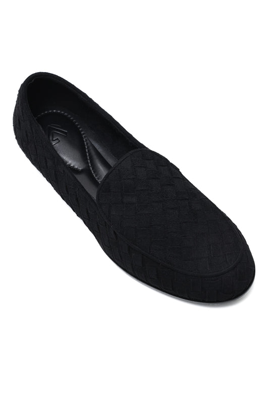 TEXTURED DRESS LOAFERS-BLACK