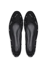 DAZZLING BOW DETAIL FLATS-BLACK